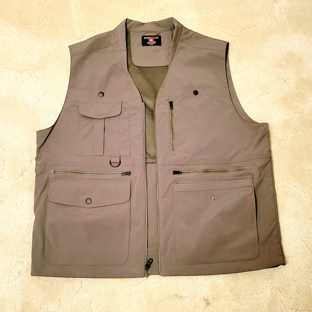 Mens olive green casual vest